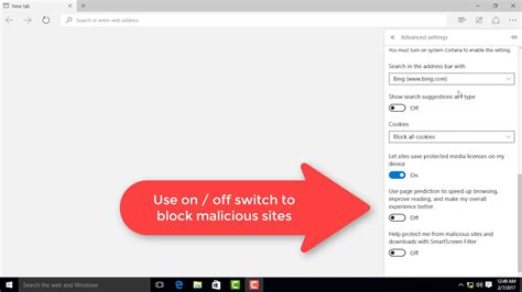 how to block microsoft edge channels.